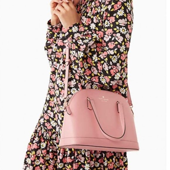NWT Kate Spade Sadie Medium Pink Saffiano Leather Dome Crossbody Satchel Handbag - Picture 2 of 10